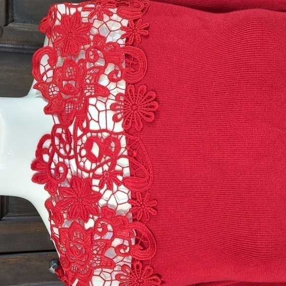 Holiday classic! Lace top sweater, super soft material. Gorgeous detail! Size XL - Picture 2 of 6